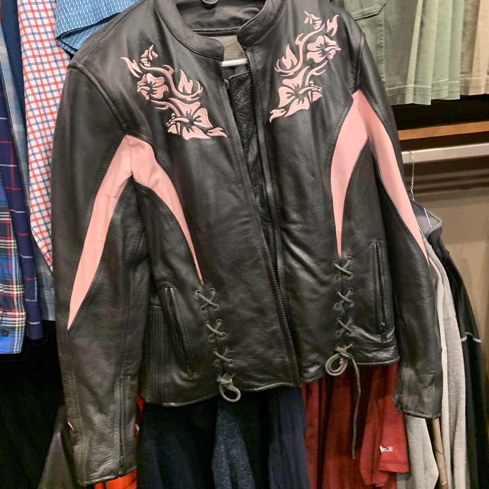 Xelemnt Pink/Black Premium Buffalo leather Jacket